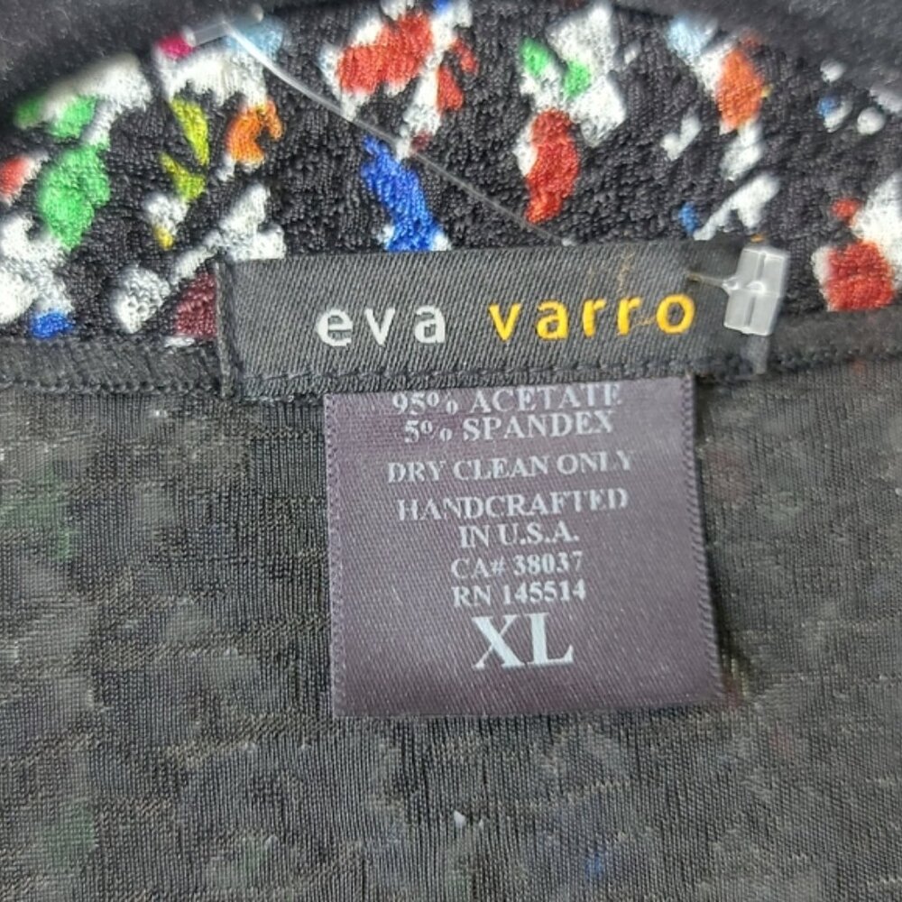 Eva Varro Women Multicolor Cardigan Size XL Long Line One Button 3/4 Sleeves - Picture 5 of 9